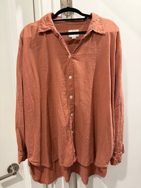 American EagleRelaxed Button-Down Shirt in Dusty Rose
